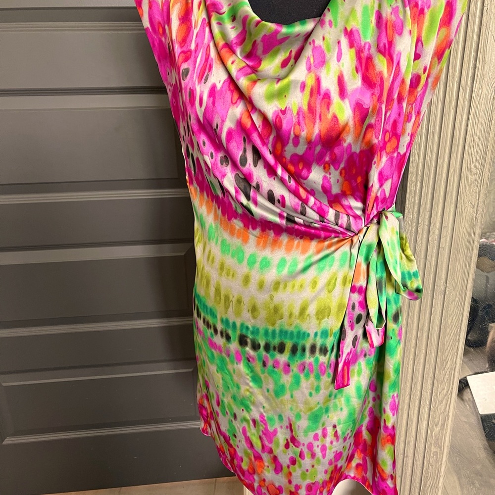 Collective Concepts Spring/Summer Abstract Floral faux wrap dress. Flirty & Sexy